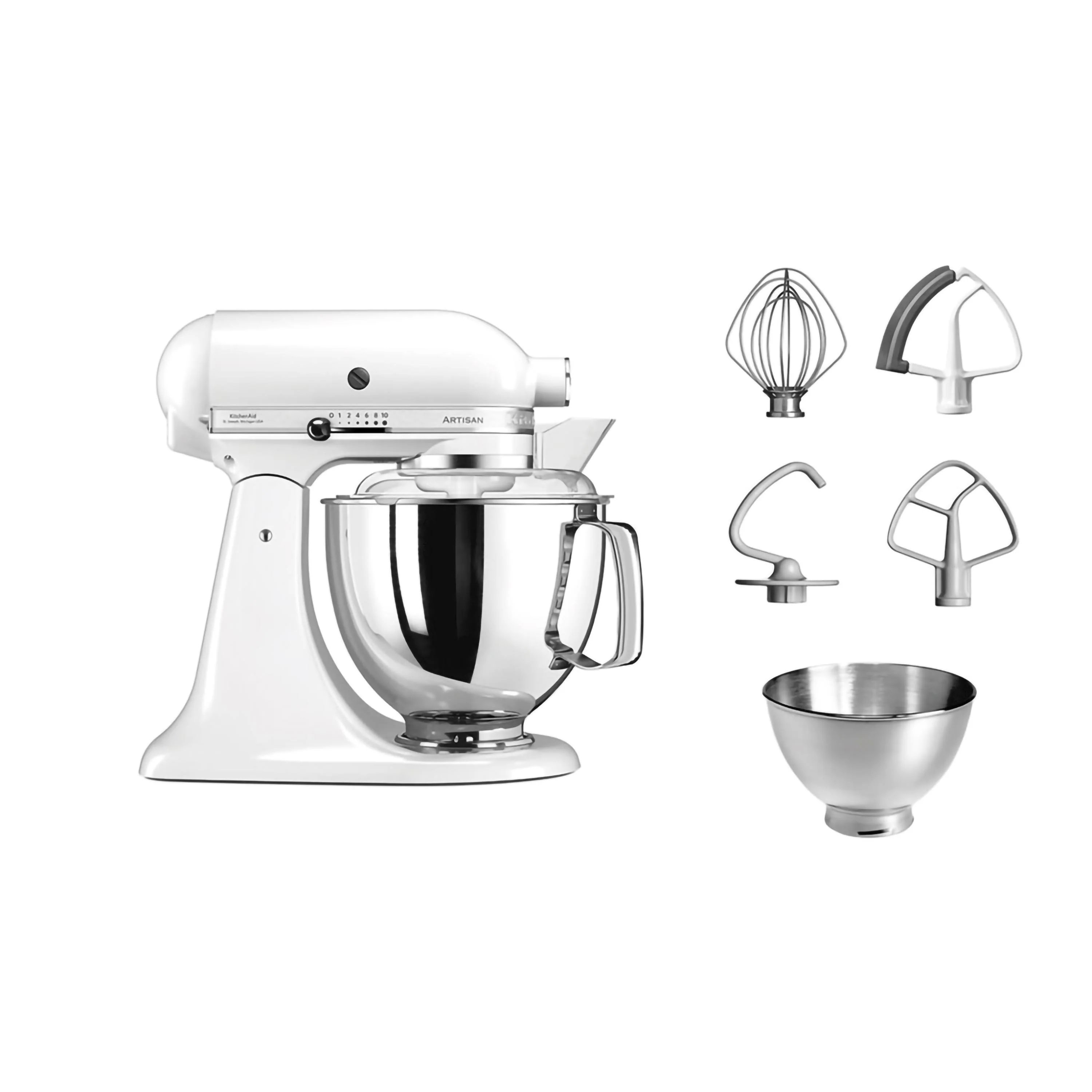 KitchenAid Stand Mixer 4.8L White Multifunction Food Processor