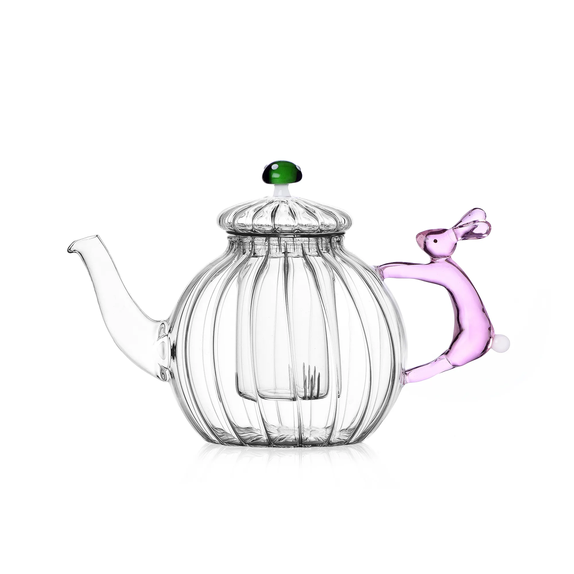 Teapot Ichendorf Collection Alice Pink Rabbit and Green Mushroom