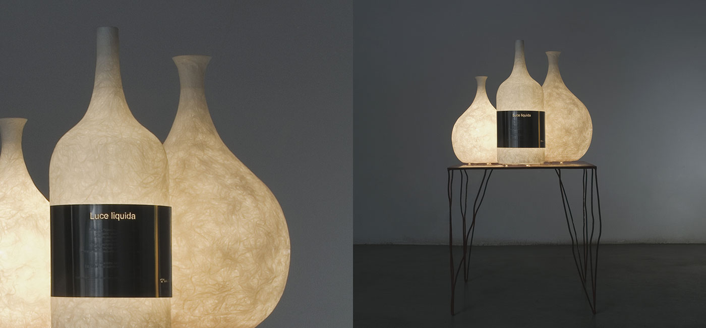 Table Lamp Luce Liquida 1 In-Es Artdesign Collection Luna Color Orange Size 35 Cm Diam. Ø 13 Cm