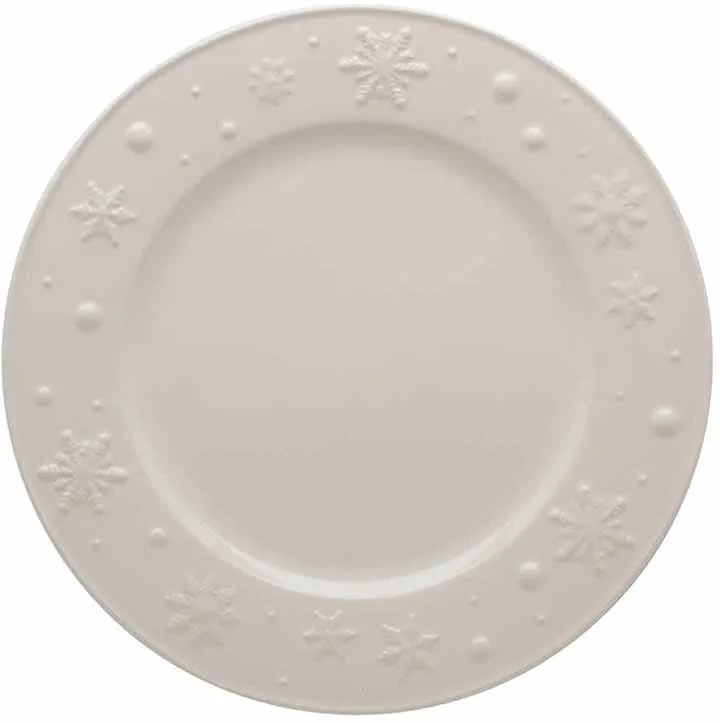 Dinner Plate 28 cm Beige Snowflakes Bordallo Pinheiro