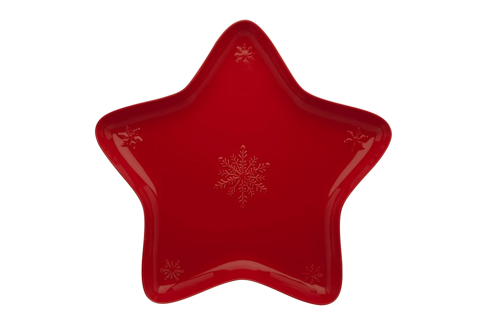 Large Bowl 45 cm Red Snowflakes Bordallo Pinheiro