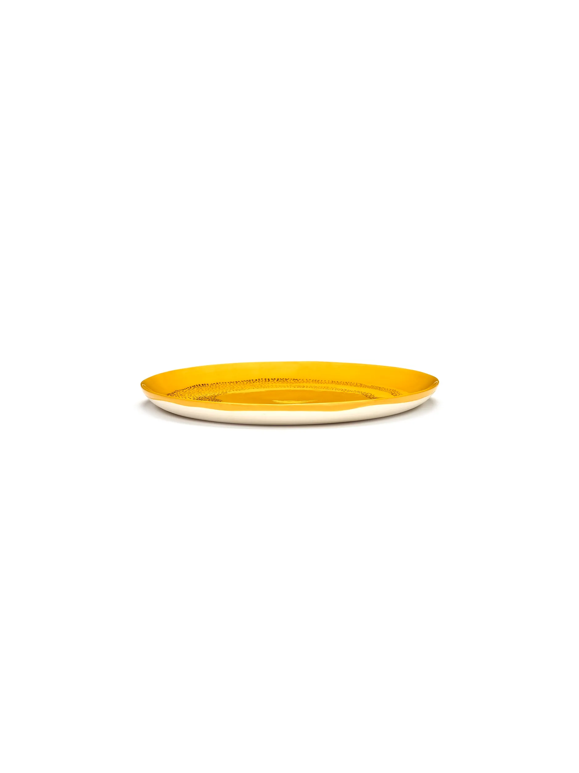 Plate L Yellow-Dots Black Feast by Serax L 26.5 W 26.5 H 2 CM