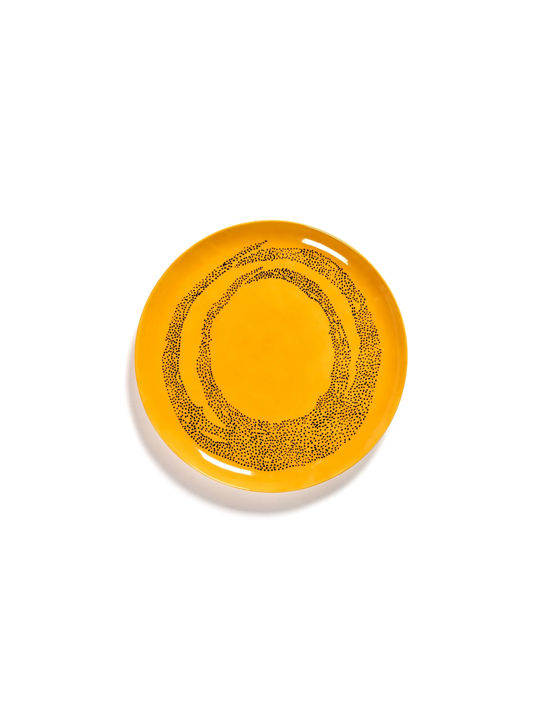 Plate L Yellow-Dots Black Feast by Serax L 26.5 W 26.5 H 2 CM