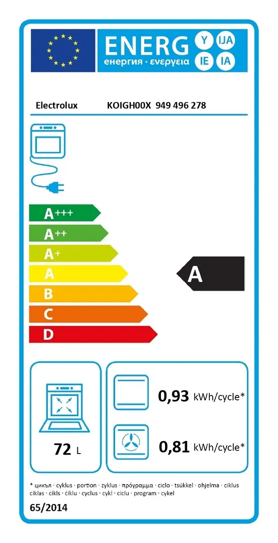 Electrolux KOIGH00X Series 300 Multifunction electric oven cm 60 stainless steel