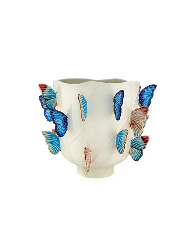 XL Vase with Butterflies Bordallo Pinheiro by Claudia Schiffer