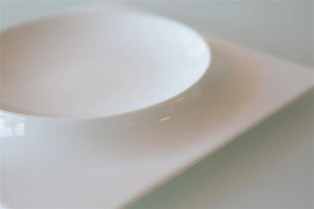 Square Plate With Relief 25x25 cm Gourmet Bone China