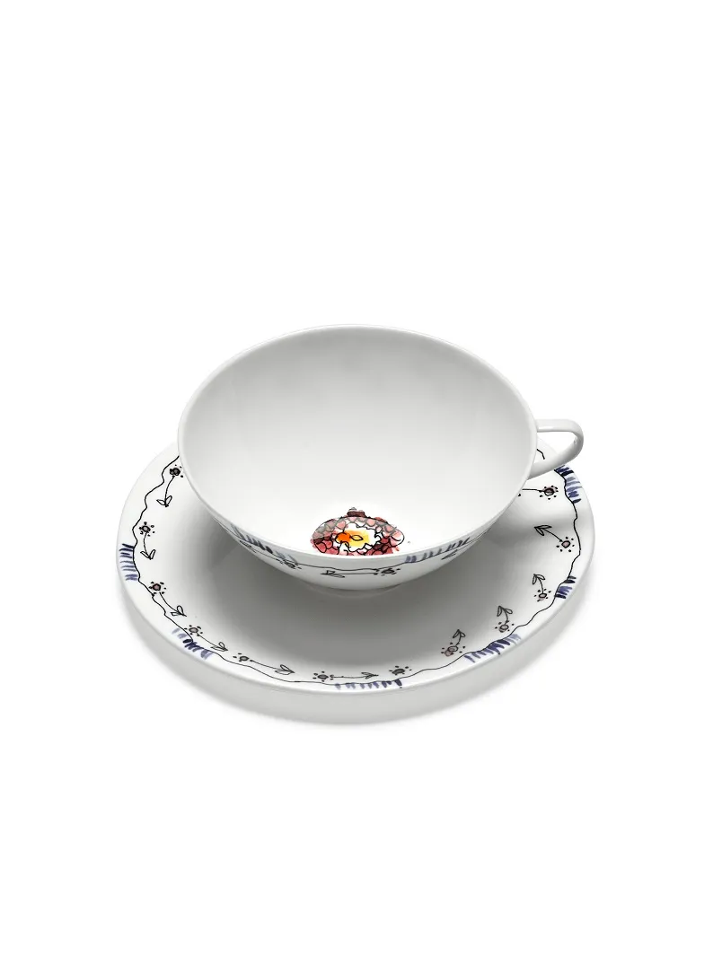 Tea Cup with Saucer Anemone Milk Mf Marni by Serax