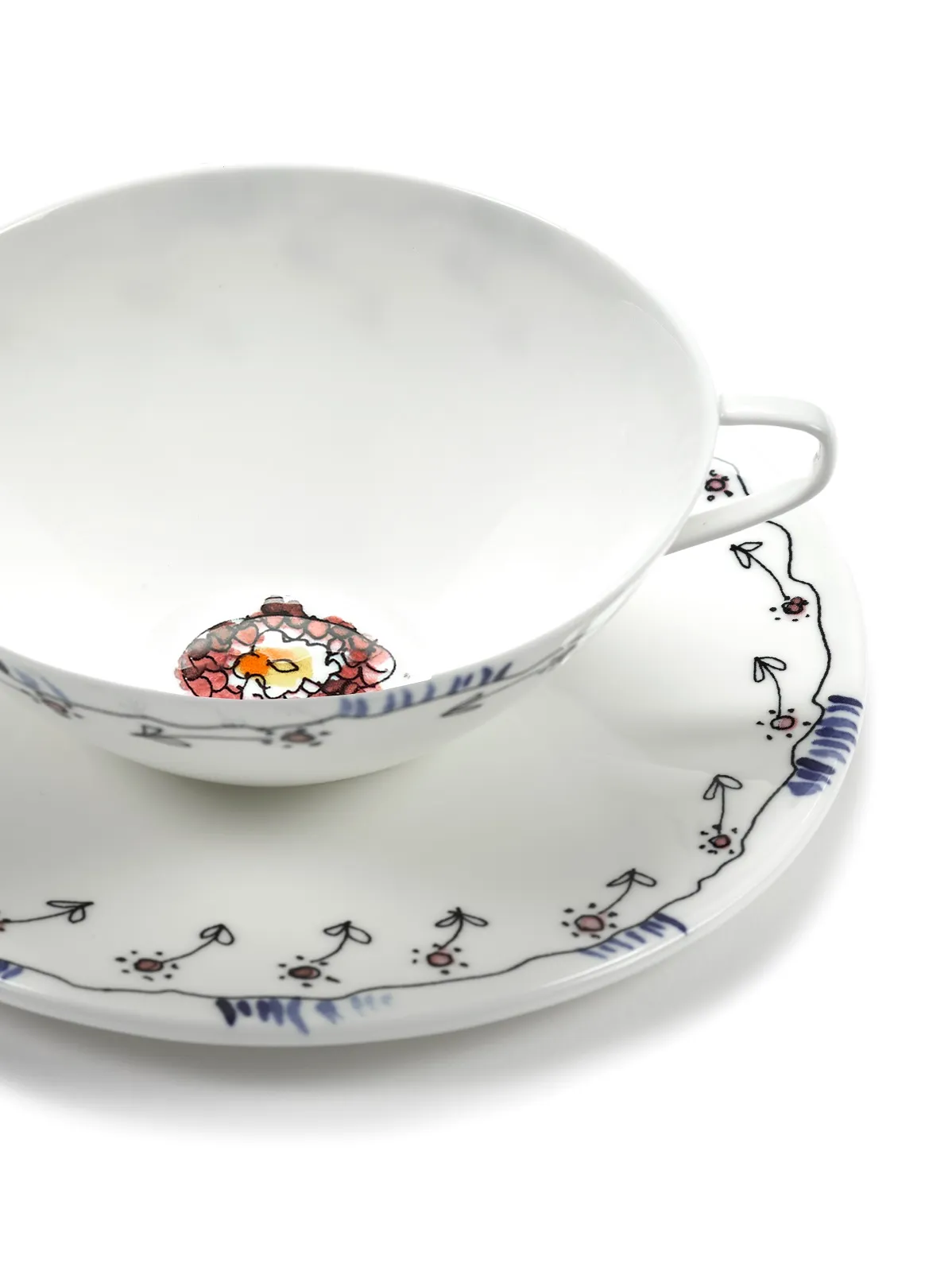 Tea Cup with Saucer Anemone Milk Mf Marni by Serax