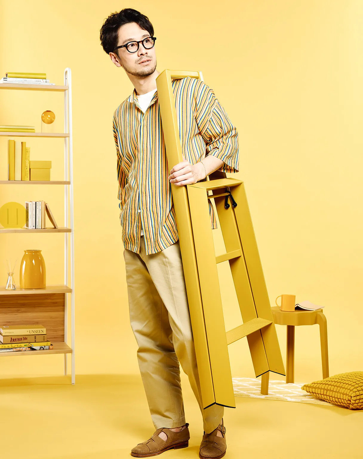 Metaphys Design Lucano 3 steps ladder Mustard Yellow