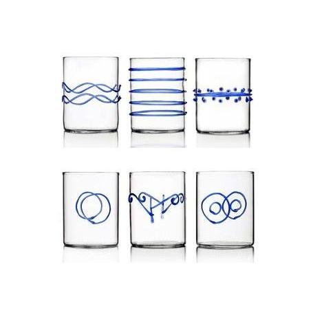 deco 6 pieces blue ichendorf glasses, Glasses